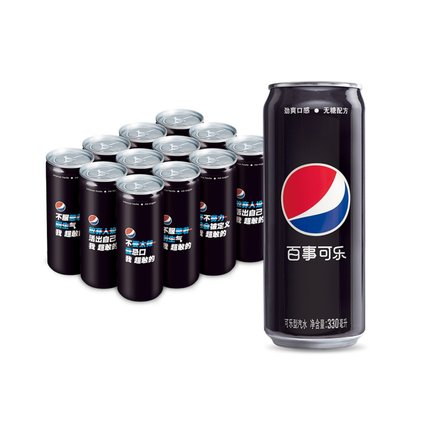 百事可乐无糖碳酸330ml12罐