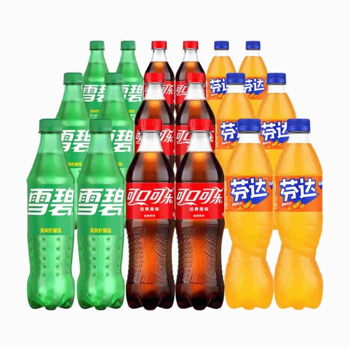 可口可乐雪碧芬达碳酸饮料混合装500ml18瓶