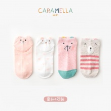 CARAMELLA 儿童卡通棉袜4双